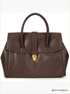 Large Work Tote Bag Faux Leather Designer Handbag Top Handle Vintage
